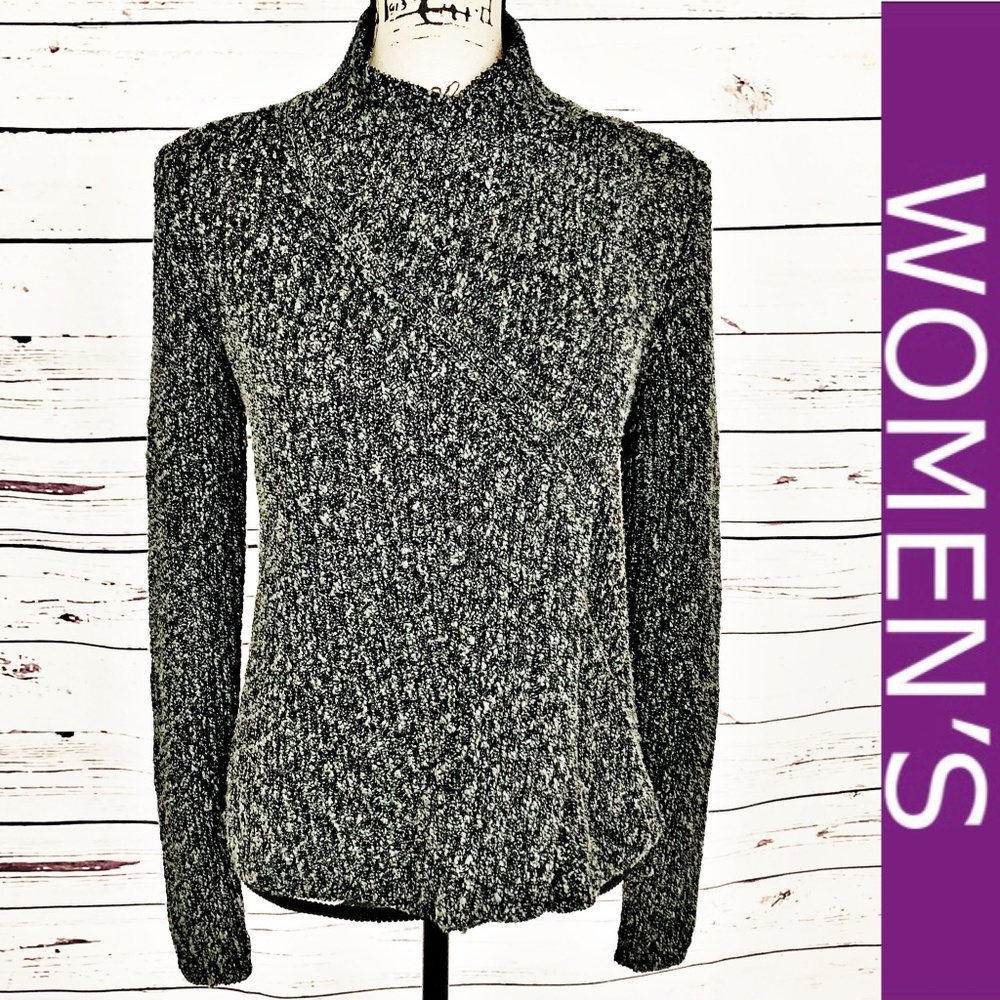 Lou & Grey Gray & Black Zipper Sweater Jacket